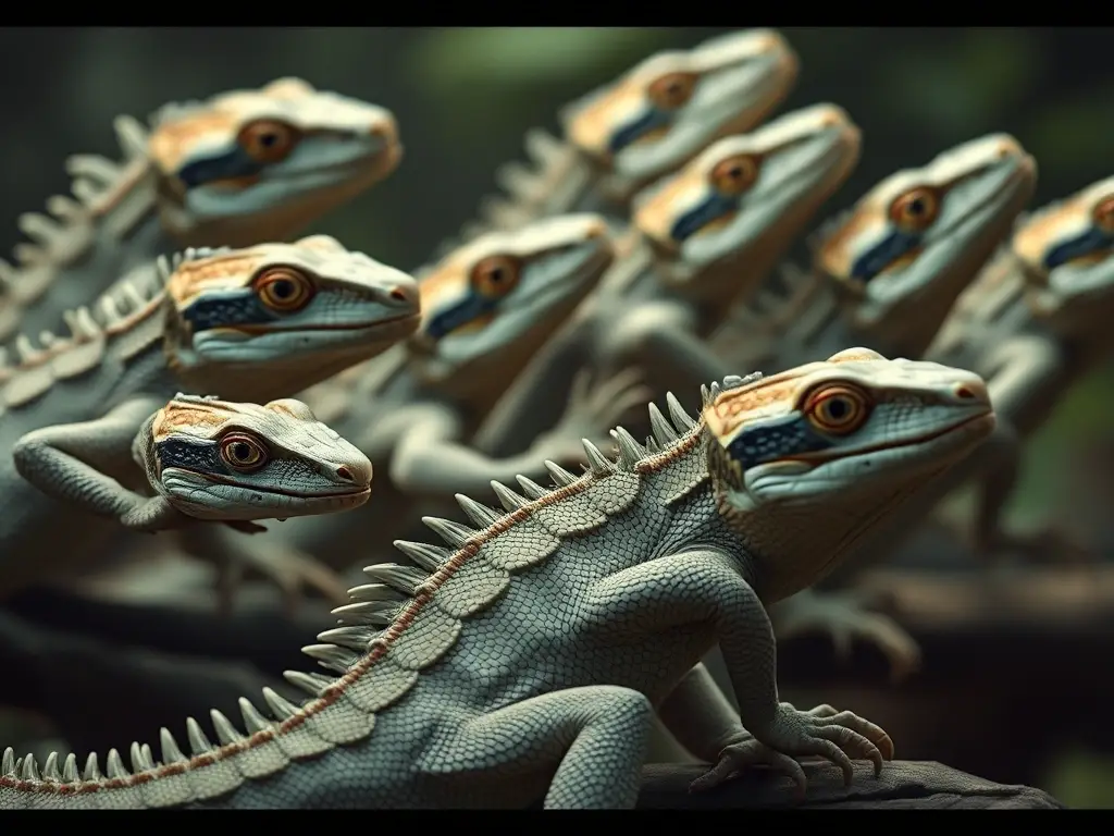 Renderización photorealista de reptiles elegantes