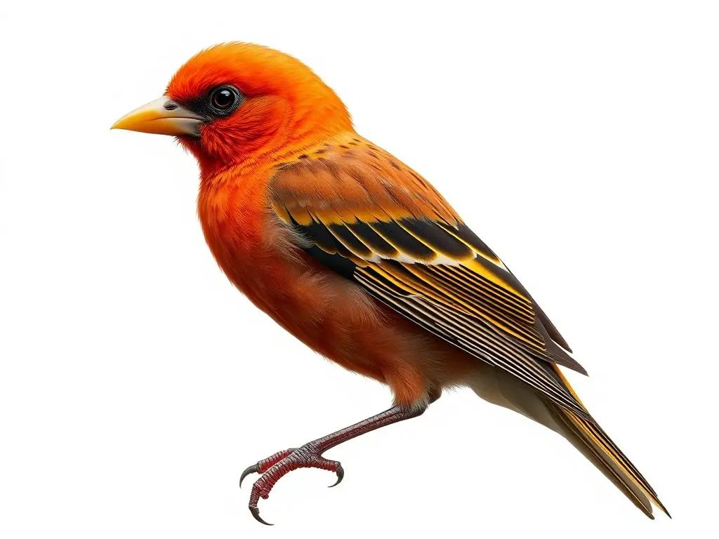 Imagen realista de un rosefinch flamenco con detalles del plumaje