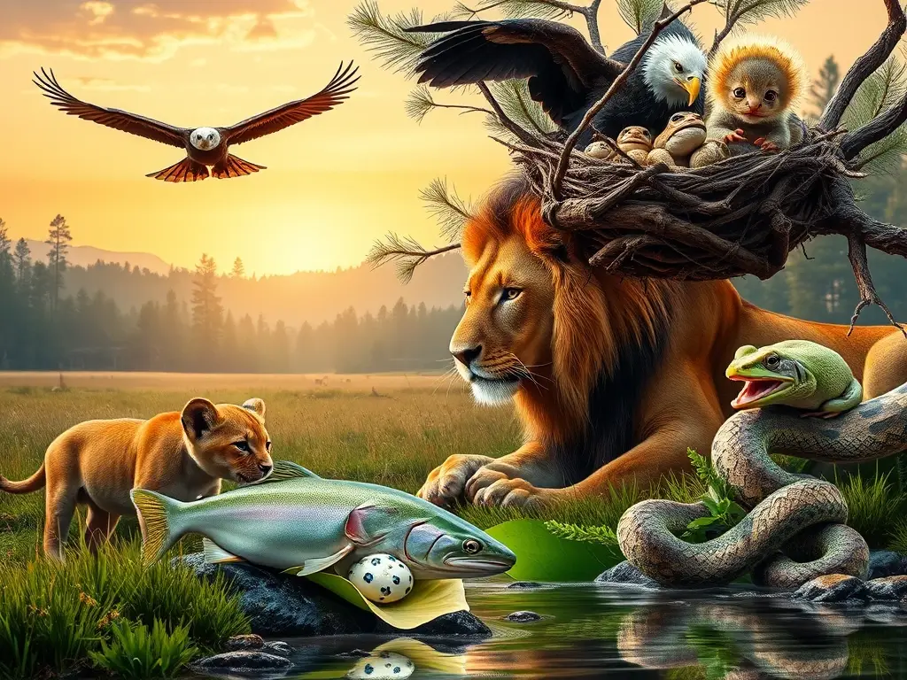 Portada fotorrealista muestra cuidado parental animal