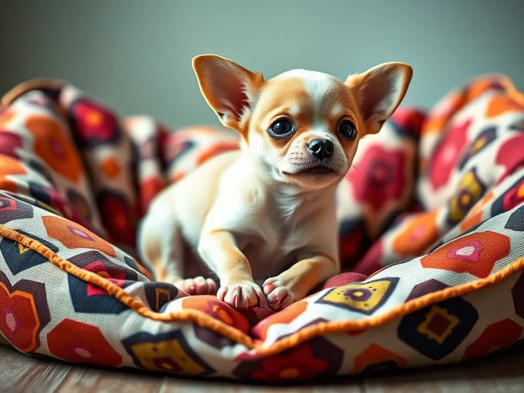 Photorealistic 8k retrato de un cachorro de Chihuahua juguetón