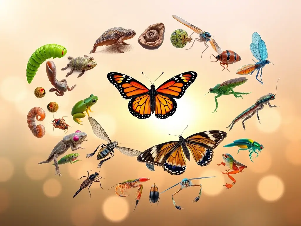 Collage fotorrealista de quince metamorfosis animales