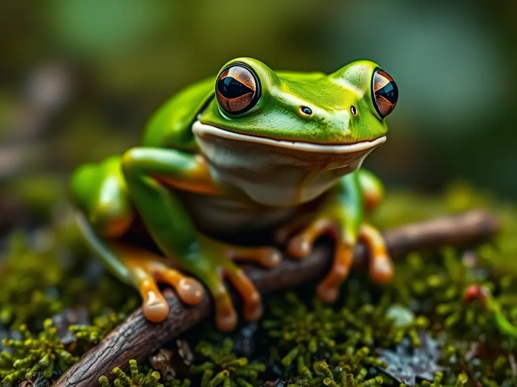Foto realista de un pacman rana en un entorno jungla