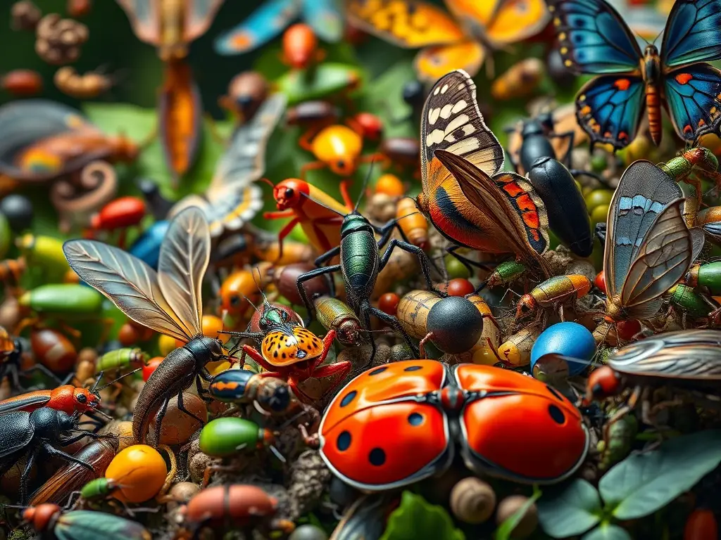 Imagen vívida de insectos meticulosamente detallada y nítidas