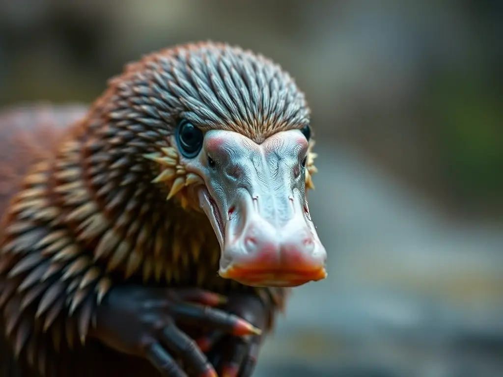 Un portrait de platópus realista, 8K, nitidez, sin texto ni logo