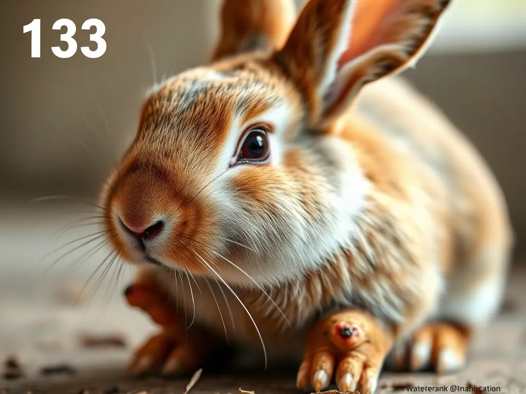 Imagen fotorealista de conejo con sarna