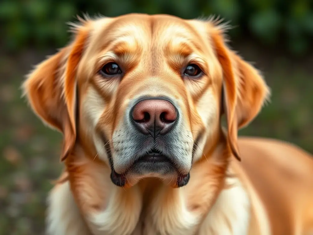 Fotografía realista de un labrador retriever amigable con alivio de picazón