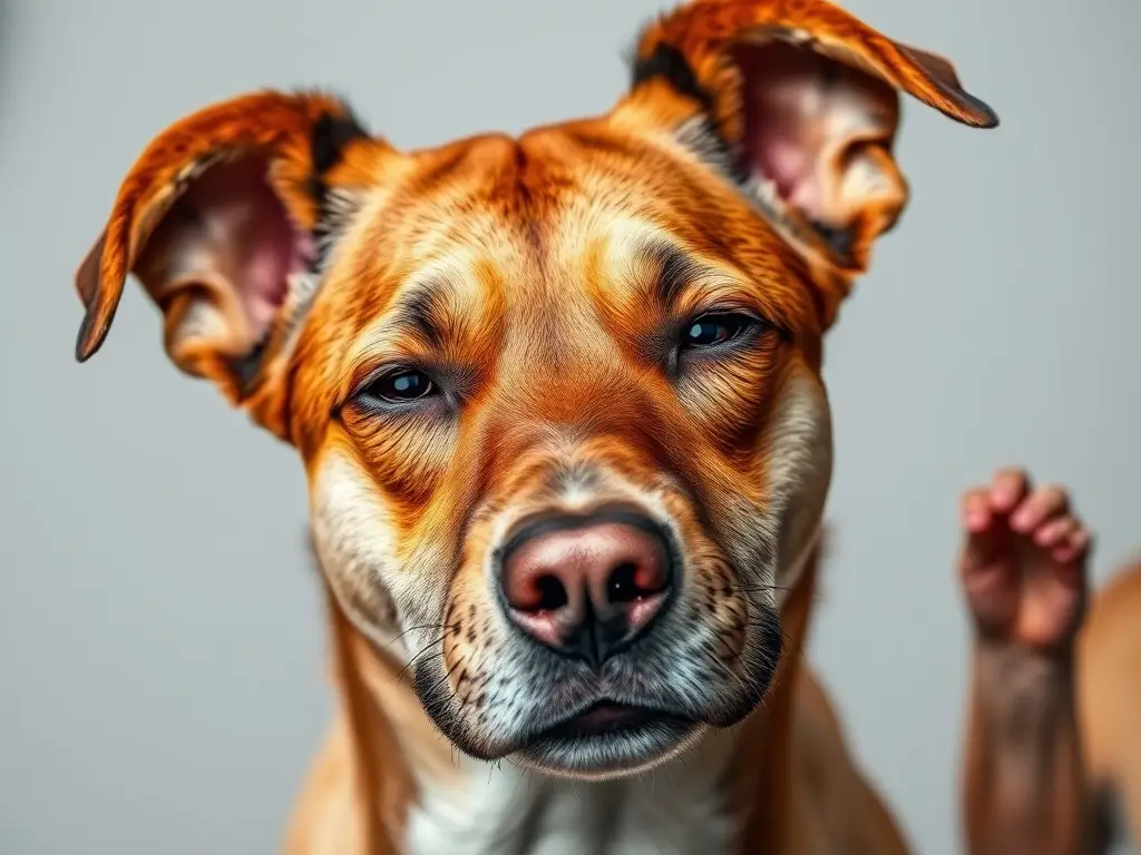 Fotografía fotográfica realista de un perro sanador de ácaros