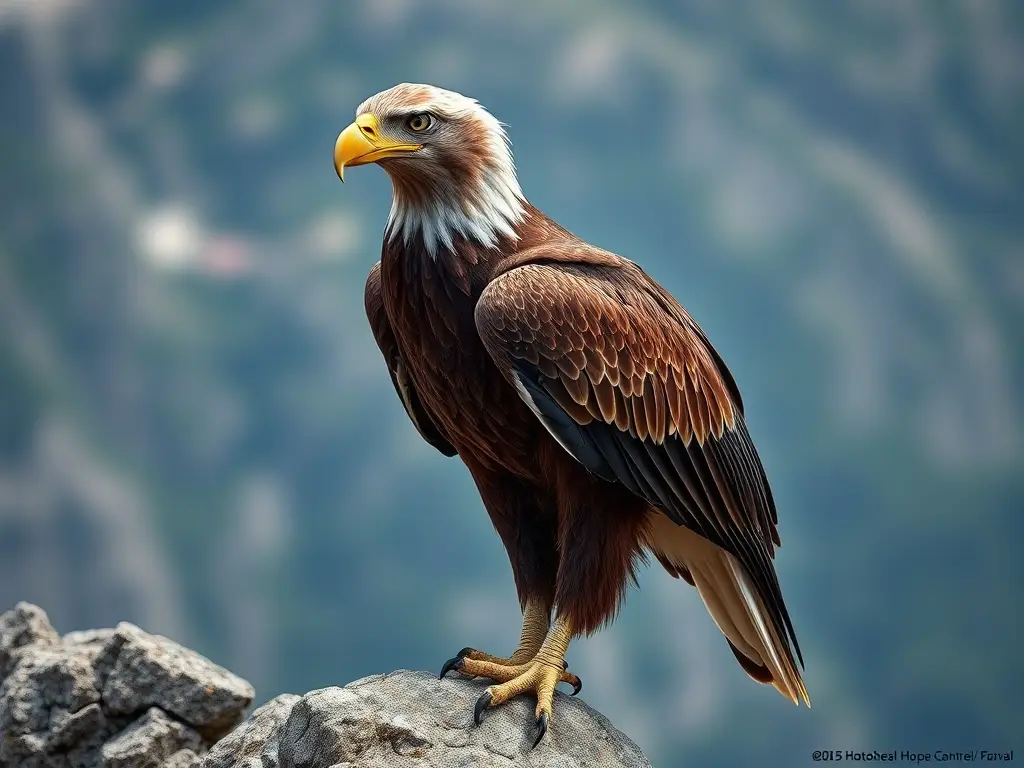 Fotorealista de un águila en un acantilado