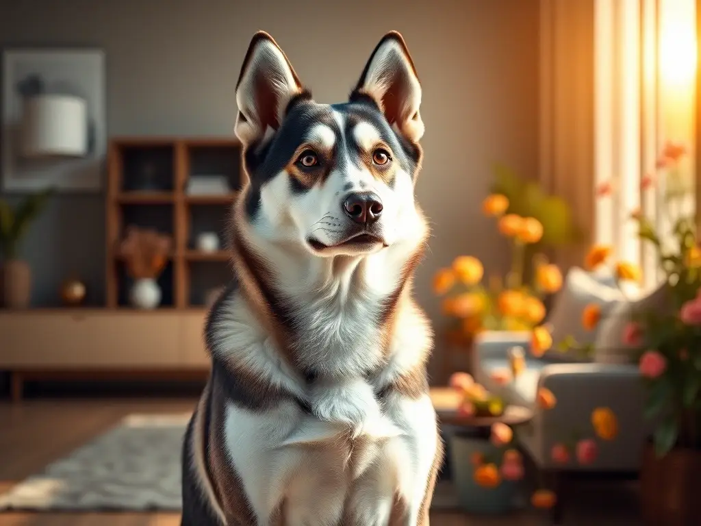 Un retrato realista, de un pastoreo de Alusky, perfecto