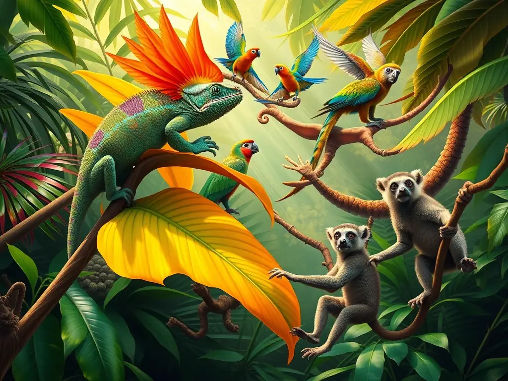 Un arte realista de la flora y fauna de Madagascar