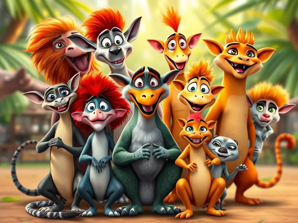 Ilustración de animales míticos de Madagascar