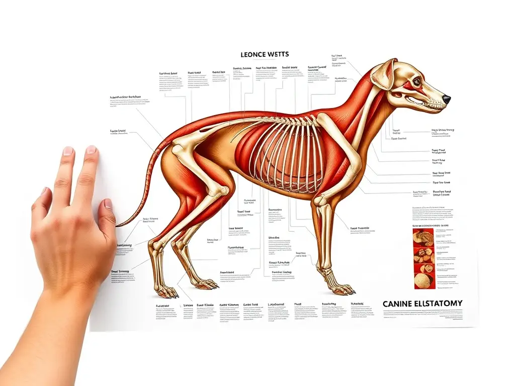 Poster de anatomía canina realística en 8K