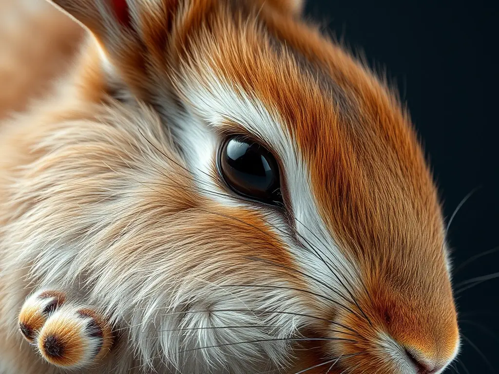 Primer plano fotorrealista de piel de conejo