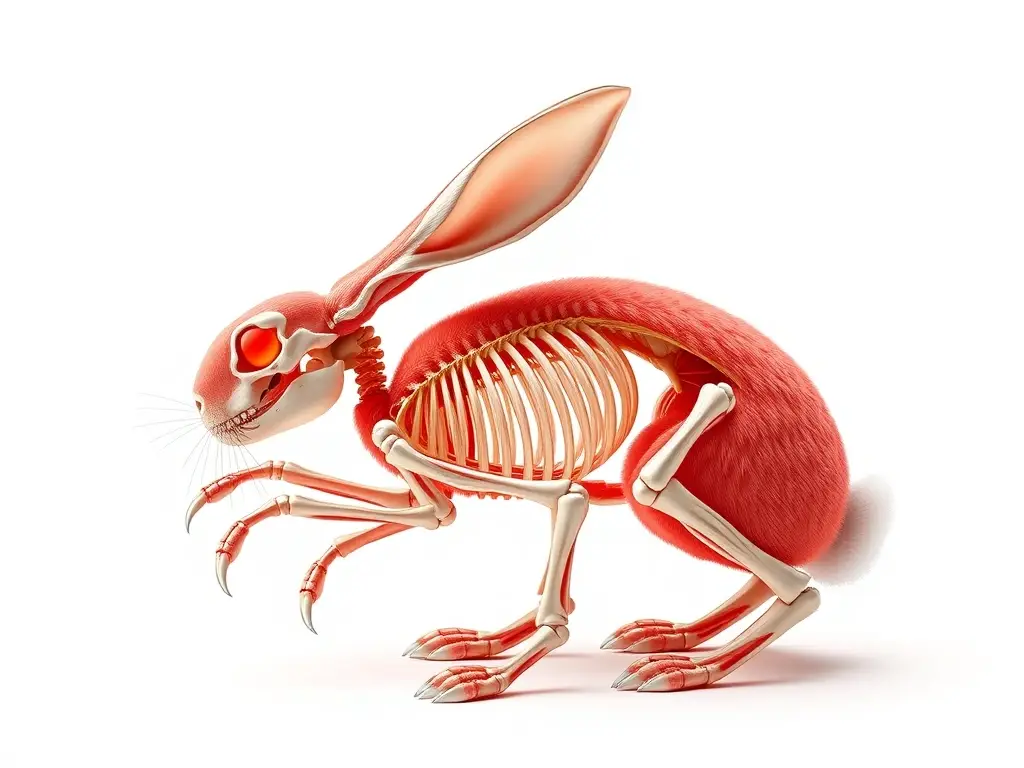 Foto de conejo anatomically preciso en blanco y negro