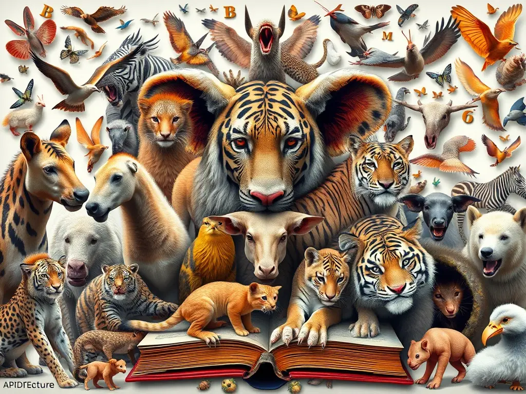 Tapas de animales vibrantes en un diseño realístico