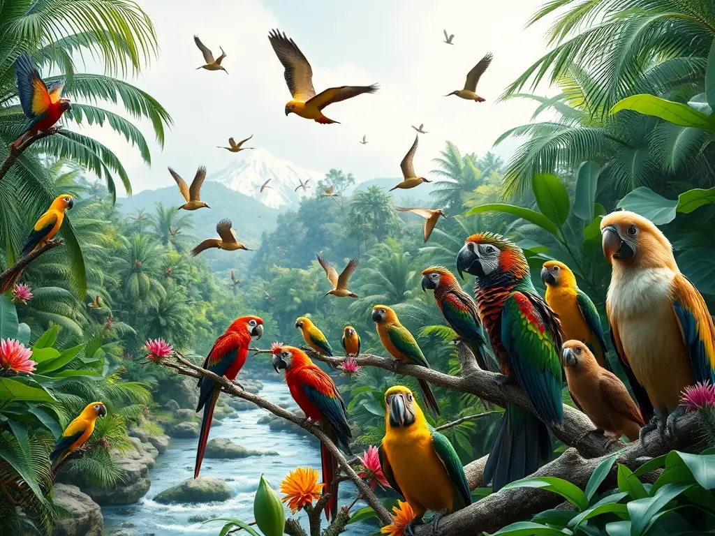 Un zoológico de aves de alaz, con realismo fotográfico