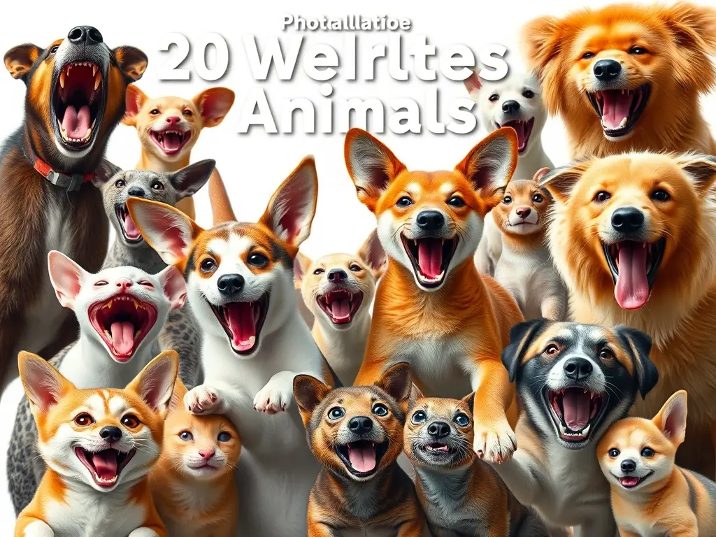 Ilustración realista de 20 animales más graciosos