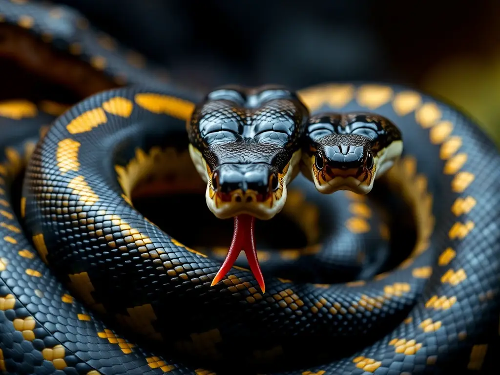 Fotorealista de serpientes venenosas en escena dramática