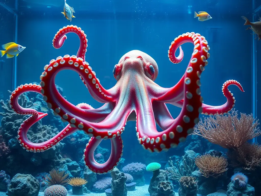 Rep resenta una obra de arte realista y detallada de un octopón marino venenoso