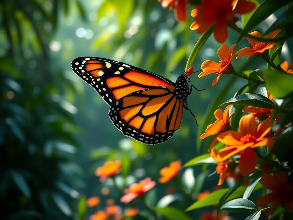 Un retrato vibrante de un colibrí en un bosque místico