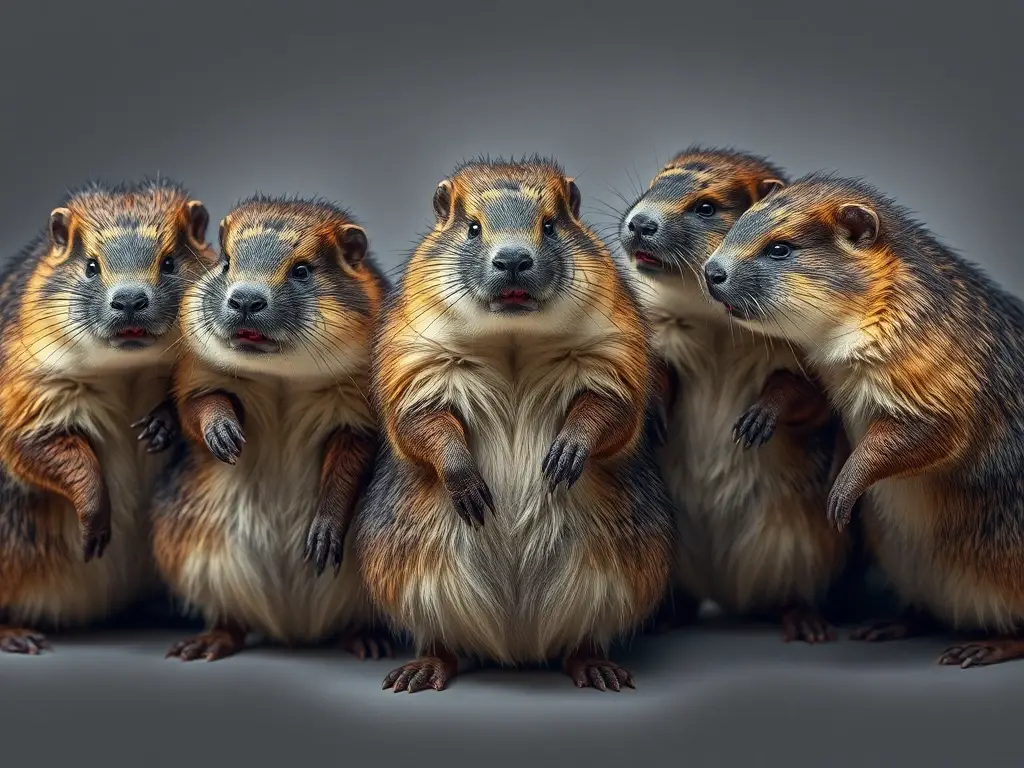 Foto realista de nutria con poses y detalles en 8k