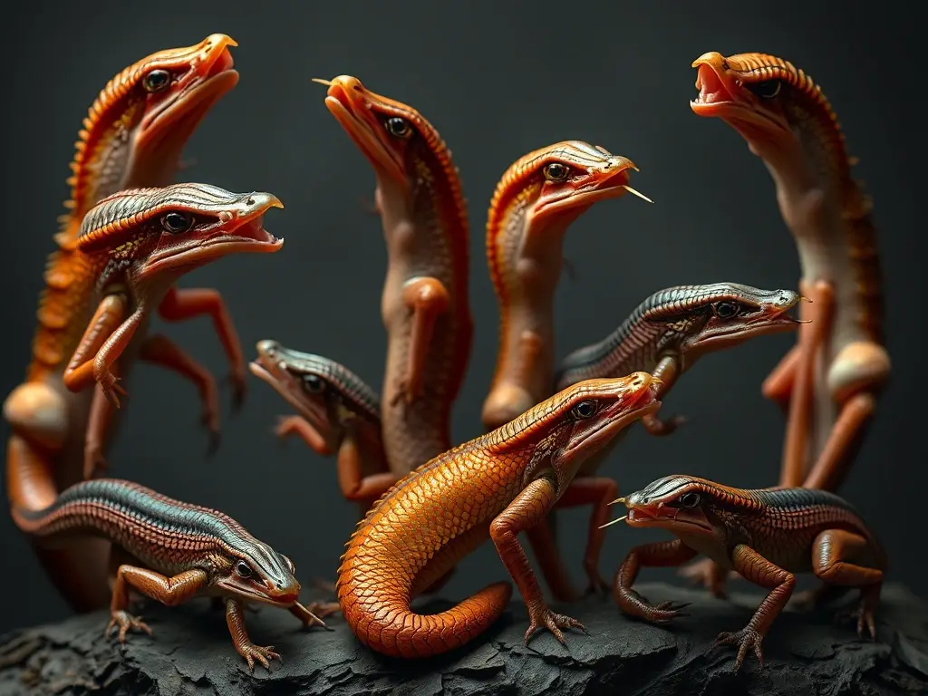 Es un retrato fotorealista, de 8k, de animales sin huesos