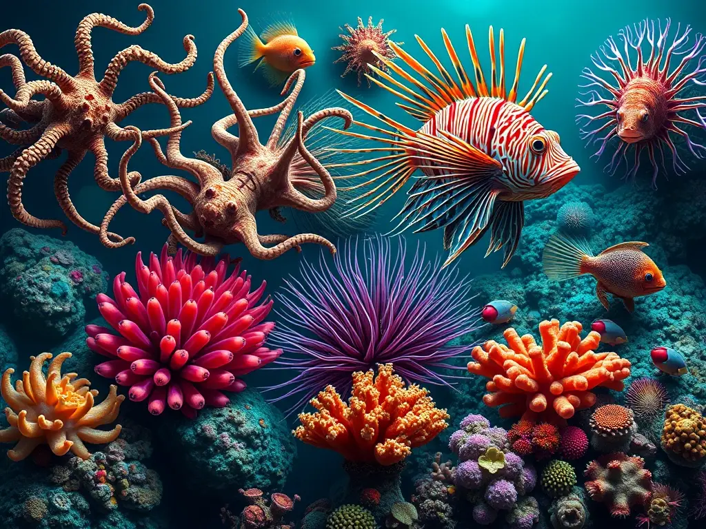 Cnidarios en un retrato 8k realista