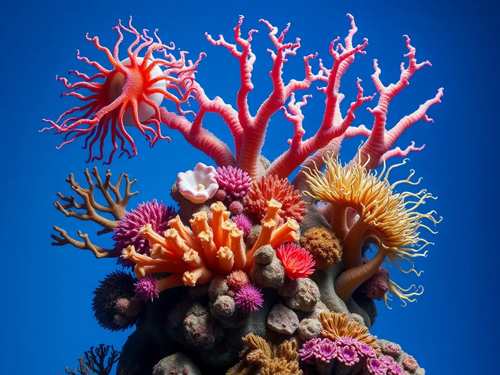Fotorealista de arrecifes de cnidarians vibrantes
