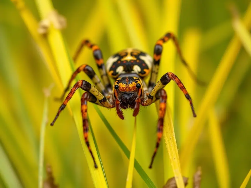Foto realismista de un araña venenosa en un prado australiano