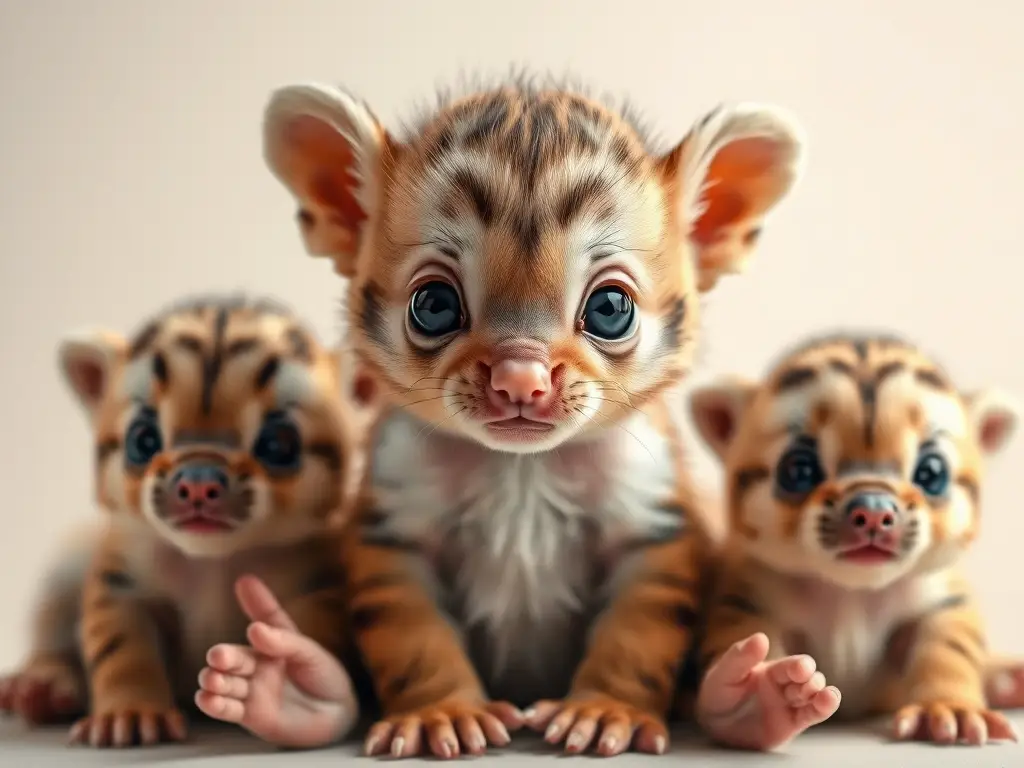 Imágenes realistas de 35 bebés animales, a la vista