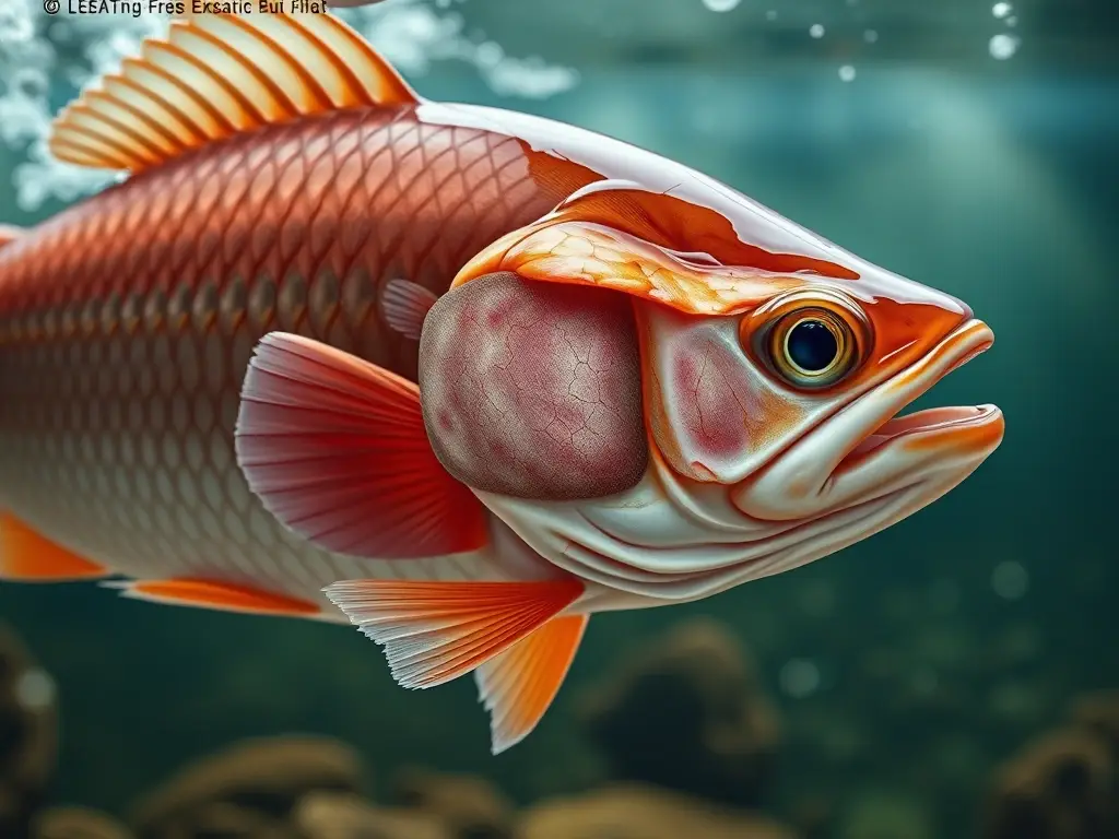Un retrato detalladamente preciso de un pez con respiración pulmonar