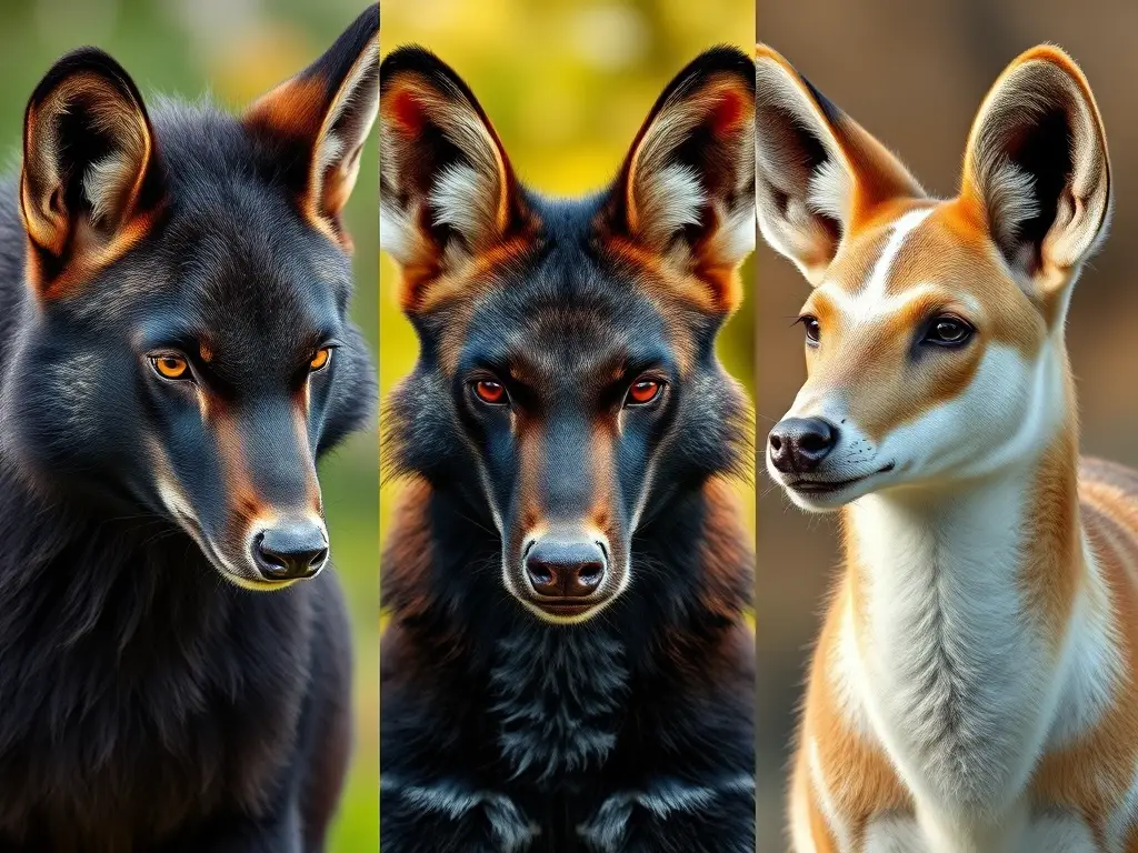 Foto realista y a color, sin texto, de mamíferos en un entorno natural