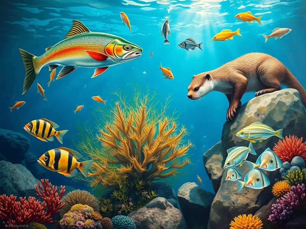 Un retrato pictórico realista de criaturas acuáticas de Europa