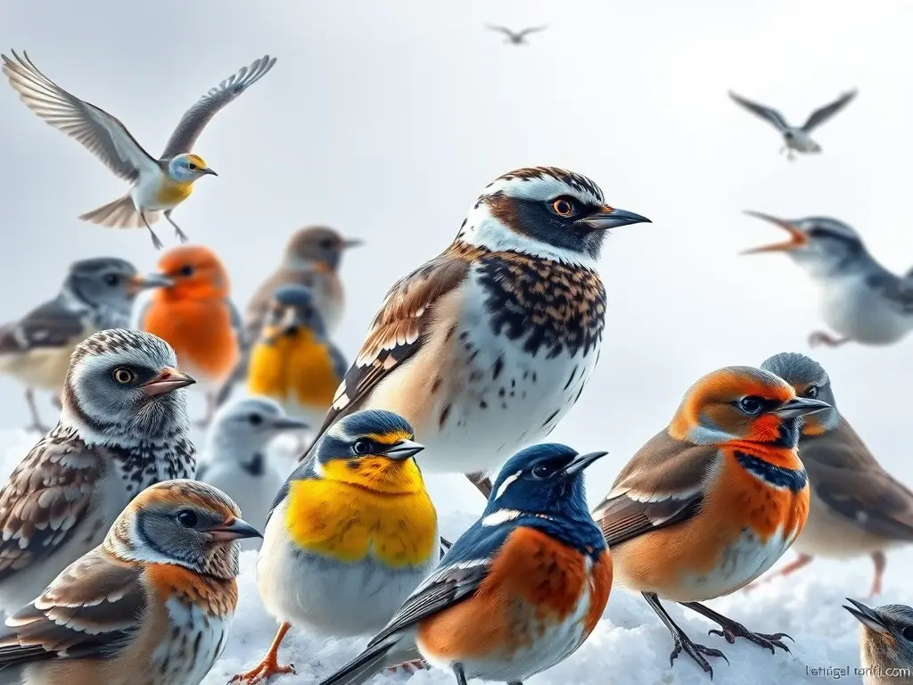 Fotografía realista de aves de climas fríos en detalle