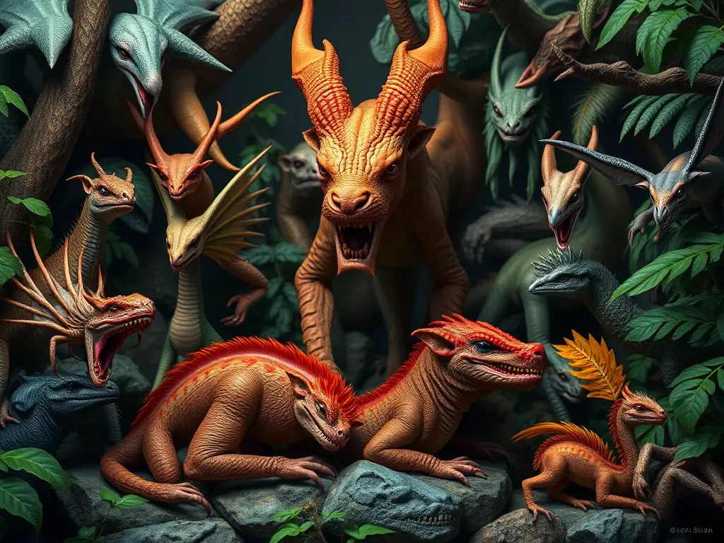 Fotorealistic portada para un artículo sobre criaturas mitológicas