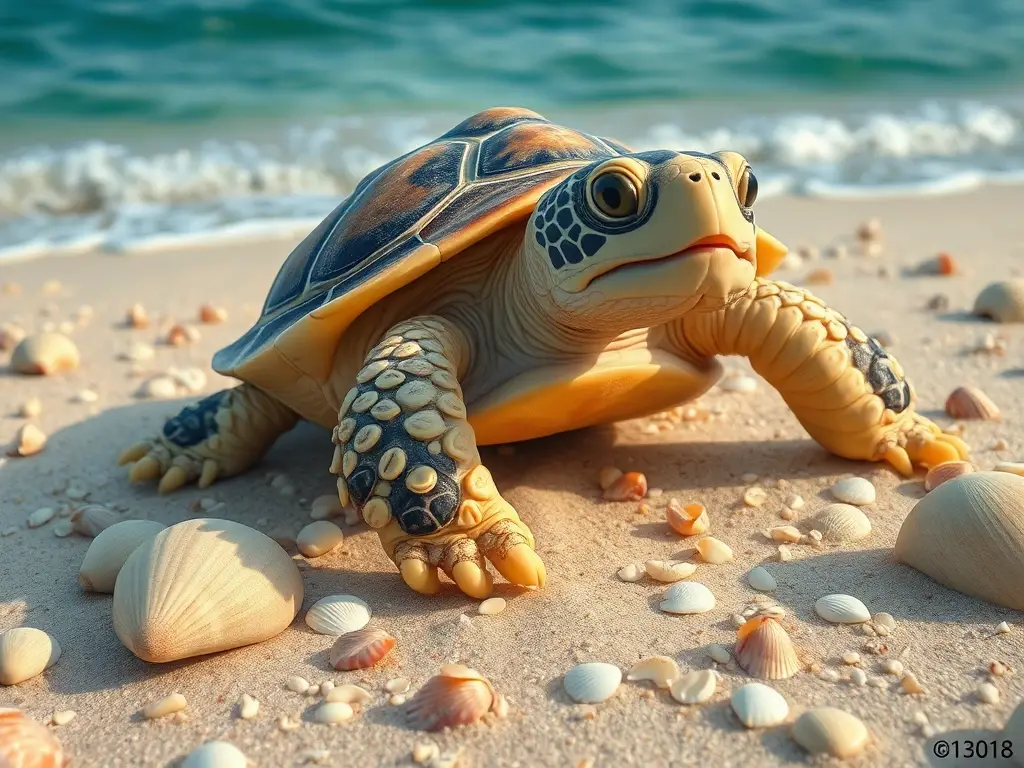 Fotografía realista de Tortuga Golfina en Oaxaca