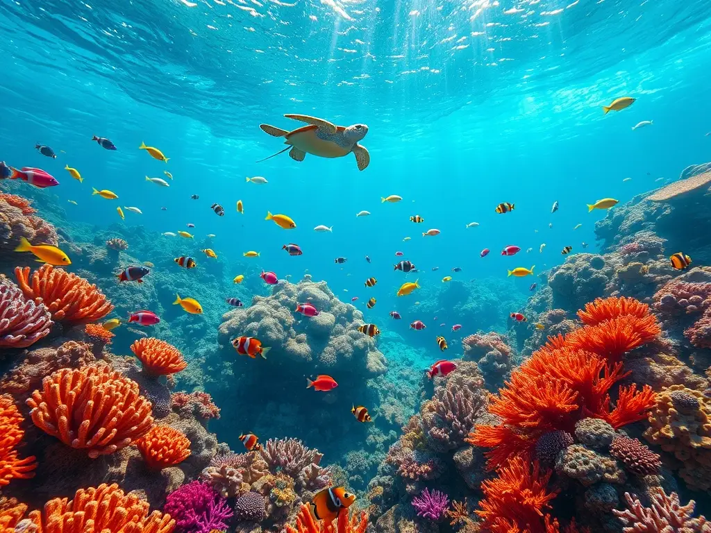 underwater scene de coral vibrante, con vida