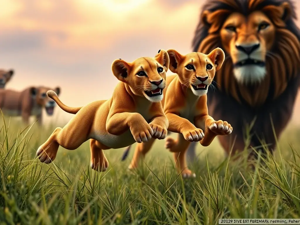 Photorealistic image of The Lion King characters