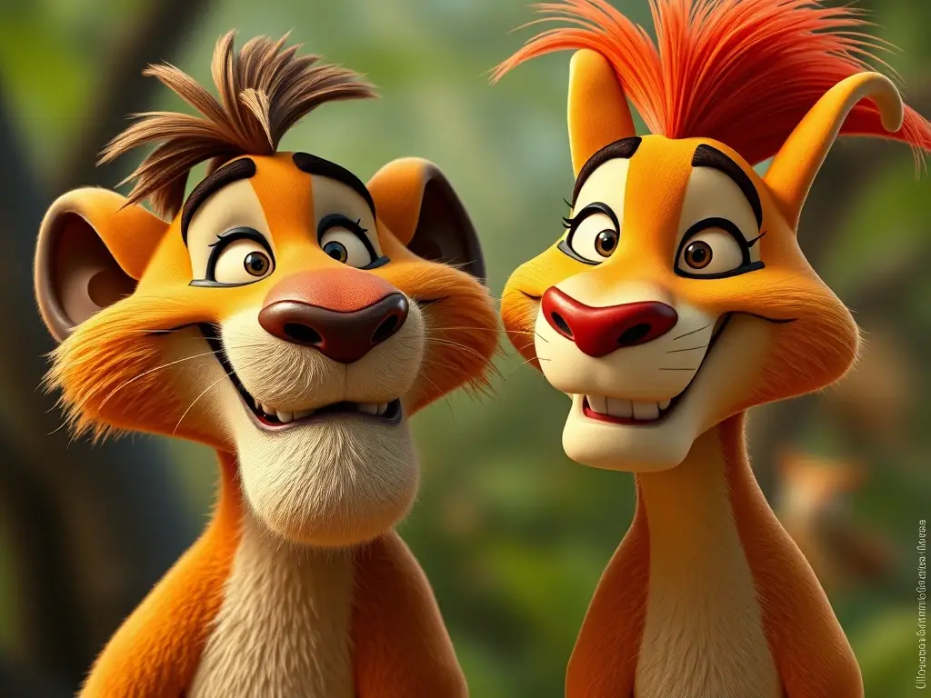 Fotorealista: Cover de artículo con Timon y Pumba
