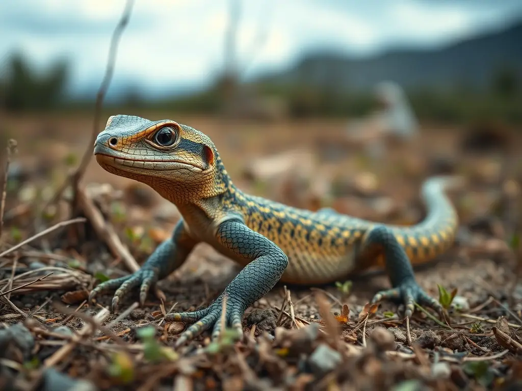 Foto realista de Draco sonora en su hábitat natural