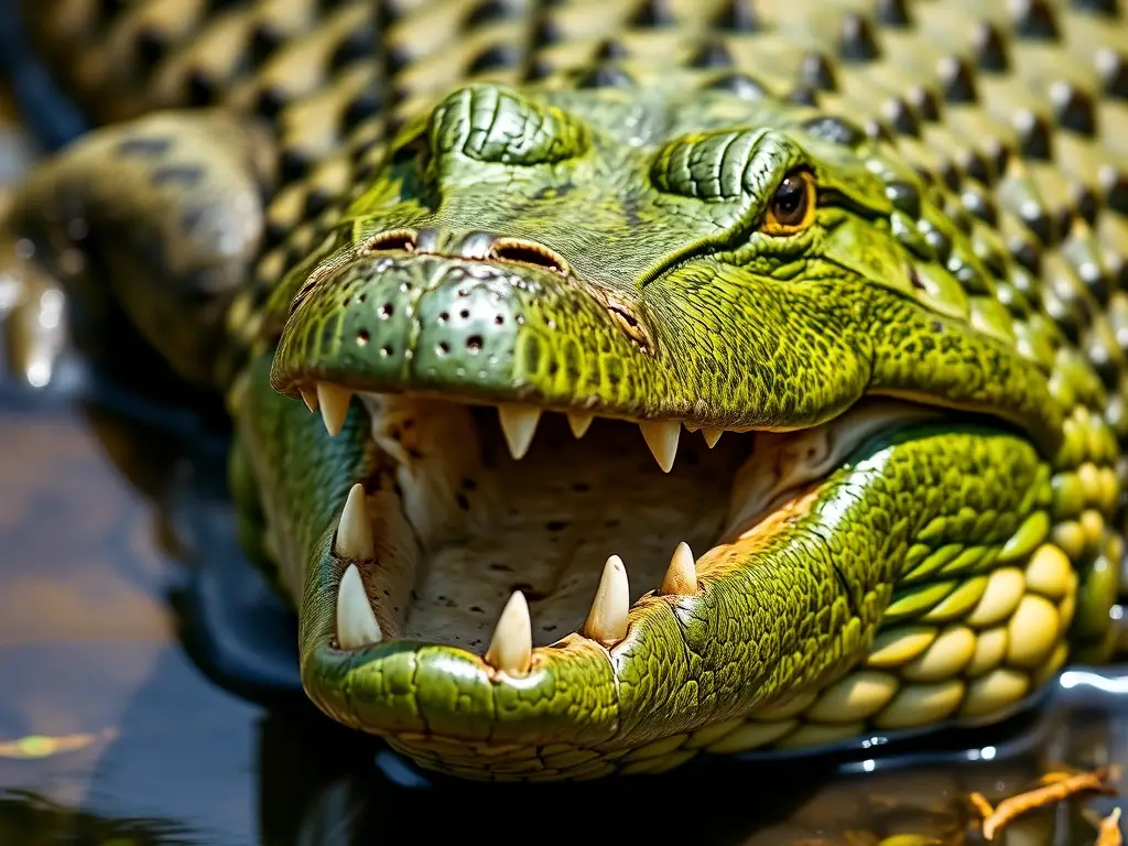 Fotografía realista de una crocodilos en Pantano de los Animales