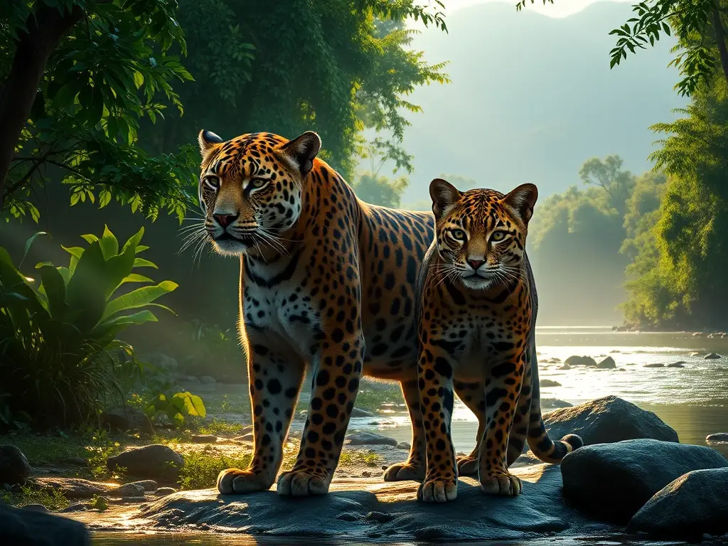Jaguar y ocelote en selva de Veracruz