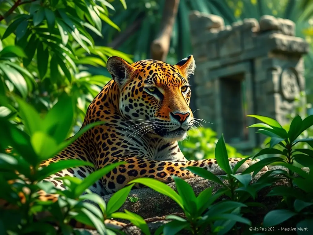 Foto realista de jaguar en Veracruz, sin texto ni marcas