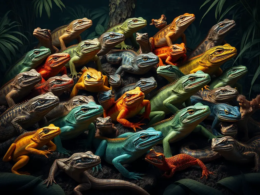 Un retrato impactante de reptiles nocturnos en una selva