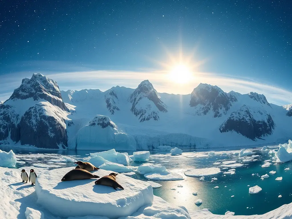 Un panorama épico artístico de la Antártida