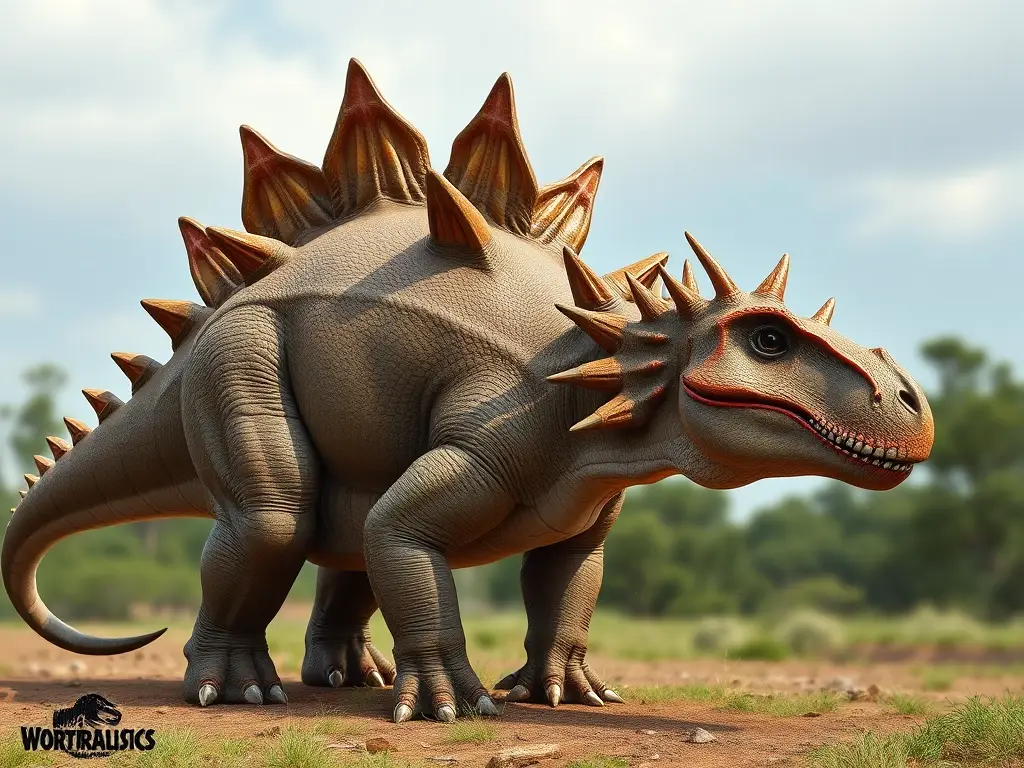 Un retrato de Stegosaurus de alta resolución, realista y sin marcas