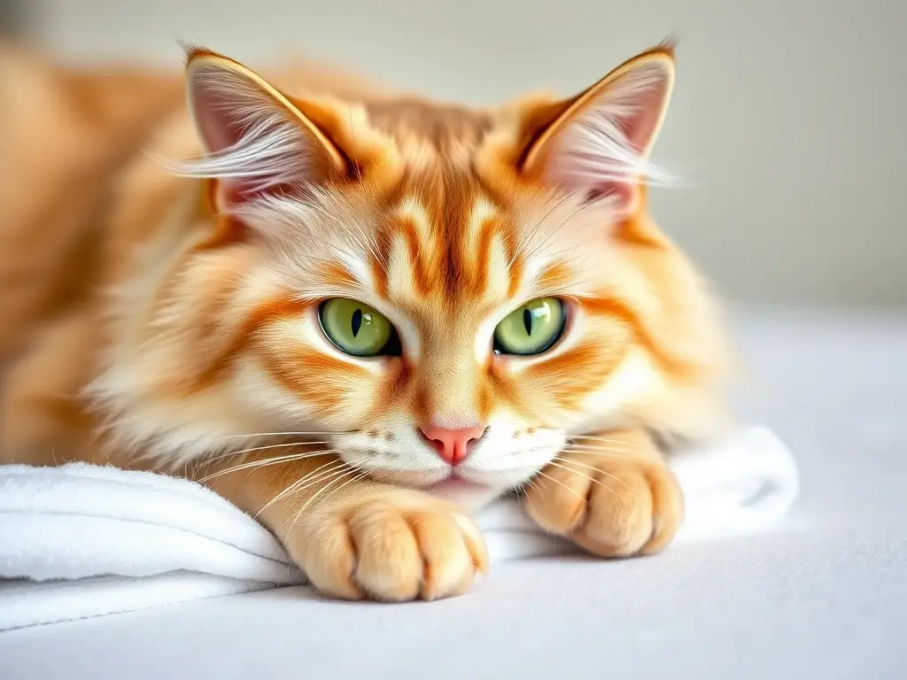 Fotorealistic fotografía de un gato persano con ojos verdes impresionantes