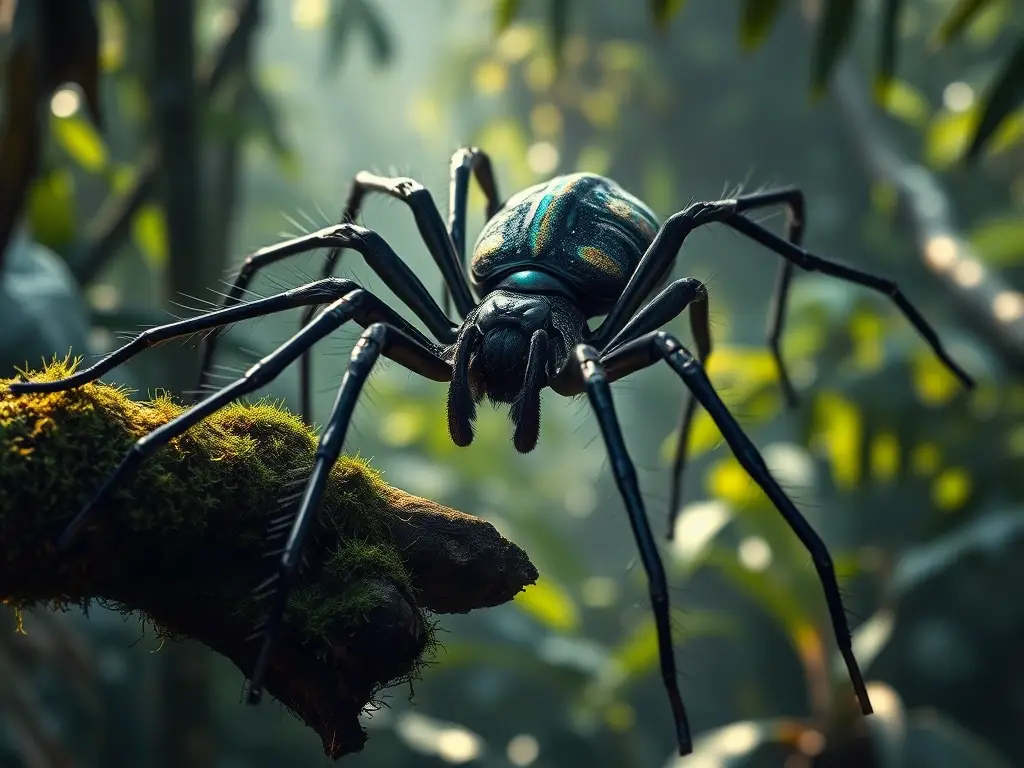 Araña gigante reina en primer plano fotorrealista