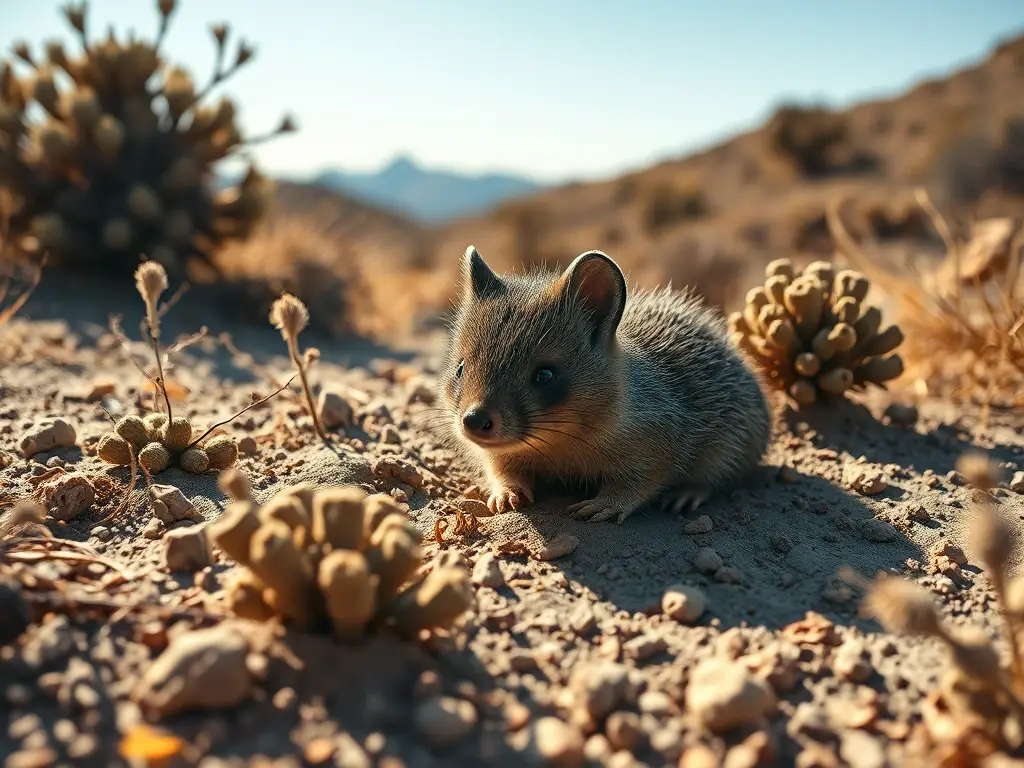 Un ardilla mexicana realista en un paisaje desértico