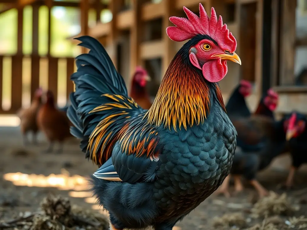 Foto cubierta realista de una gallina Australorp cuidada